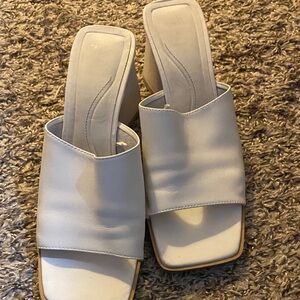 Zara White Women's Mules